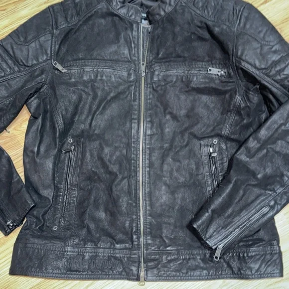 Harley Davidson Thornton Buffed Leather Jacket Size XL - Picture 2 of 13